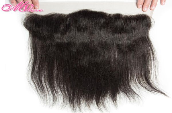 

preplucked 134 ear to ear lace frontal with baby hair straight hair remy 1b mshere human full lace closure5073039, Black;brown