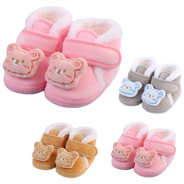

first walkers 0 18m baby shoes boy girl booties winter warm cartoon animal toddler prewalkers cotton soft anti slip infant born crib 230823