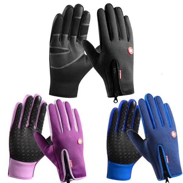 

five fingers gloves thermal winter touchscreen cycling full finger windproof motorcycle sports for bike ski outdoor camping 230823, Blue;gray