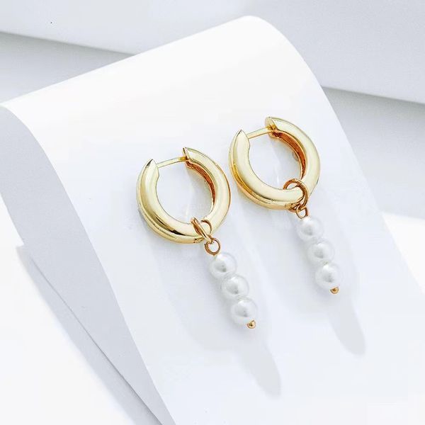 

classic design baroque fresh water pearl earring for women, Golden