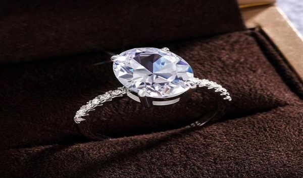 

classic oversized oval shiny cubic zirconia rings for women fashion engagement jewelry elegant female wedding band finger ring7939866, Slivery;golden