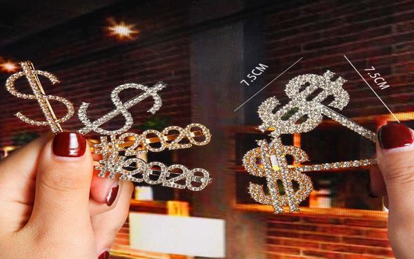 

ins women girls diamond letter hair clips crystal hairpins rhinestone girl kiss boss sparkle bling hairclip hair accesseries gifts8617602, Golden;silver