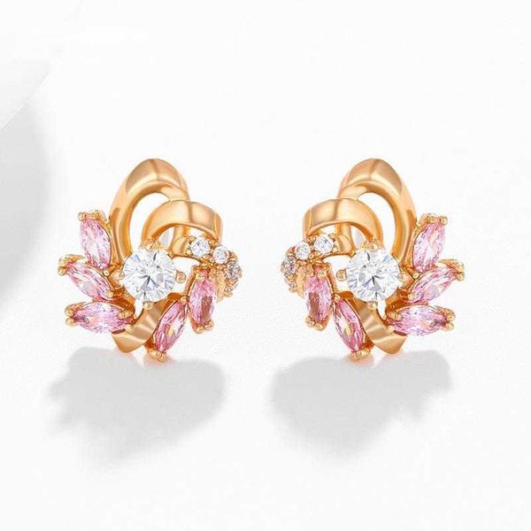 

jewelry south korean niche high-end floral earrings new style earrings women's light luxury exquisite earrings women's jewelry, Golden