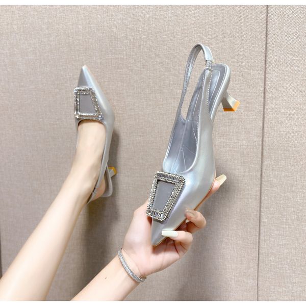 

dress shoes women high heels fashion sandals summer transparent shoes ladies pumps slingbacks plus size 230822, Black