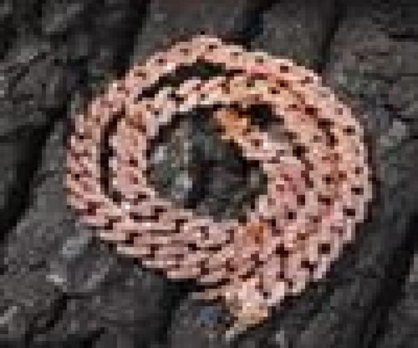 

9mm iced out women choker necklace rose gold metal cuban link full with pink cubic zirconia stones chain jewelry6131594, Silver