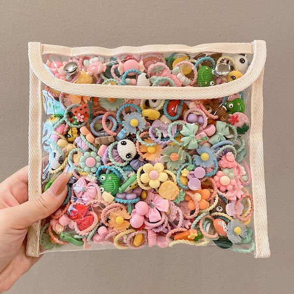 

hair accessories 50pcs lot children cartoon elastic bands baby head leather rope small animal cute girls headdress 230823, Slivery;white