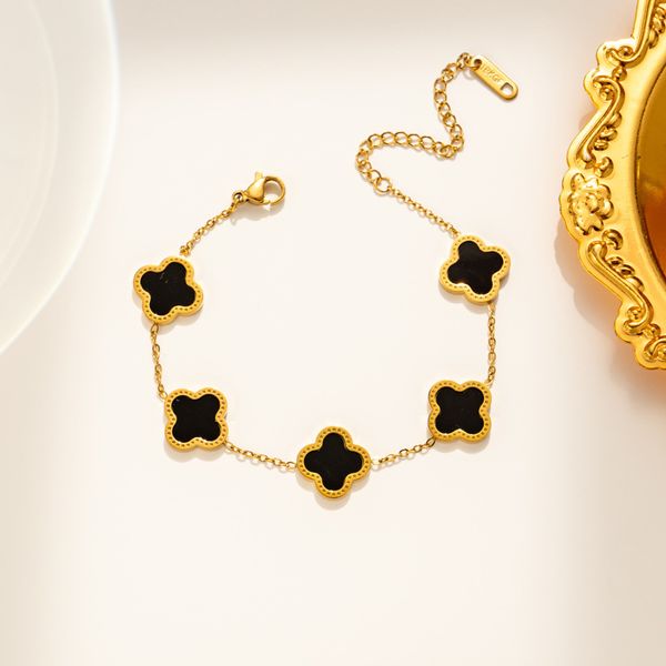 

Bracelet Designer Clover Bracelet Classic 4/Four Leaf Clover Charm Bracelets Bangle Chain Women Wedding Gift 18 Colors