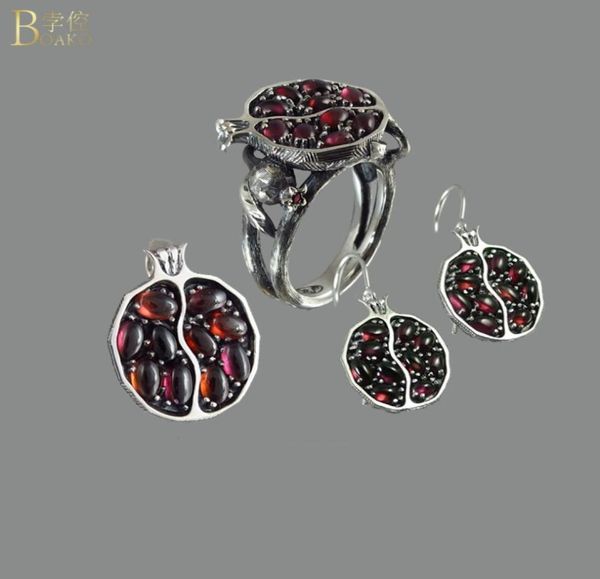 

vintage rings for women wedding garnet ring fruit pomegranate rattan rose gold anillo de mujeres party gift femme bague z51081007, Slivery;golden