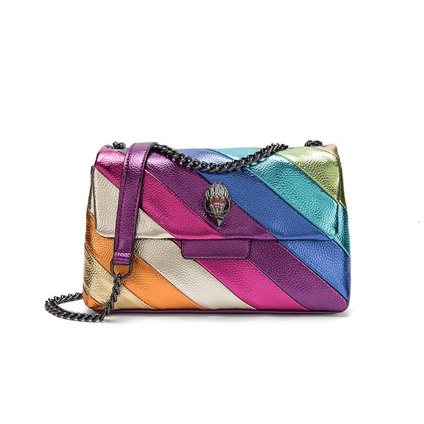 

evening bags rainbow handbag patchwork crossbody for women brand designer fashion trend pu shoulder bag 230823