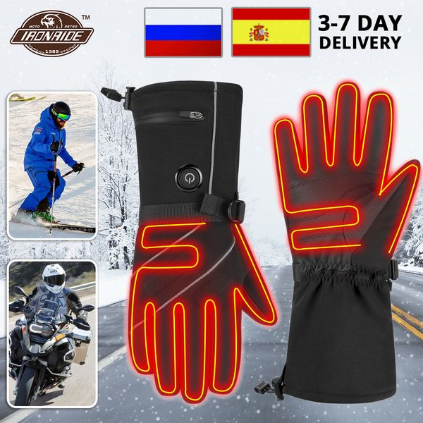 

five fingers gloves herobiker motorcycle waterproof heated guantes moto touch screen battery powered motorbike racing riding winter 230823, Blue;gray