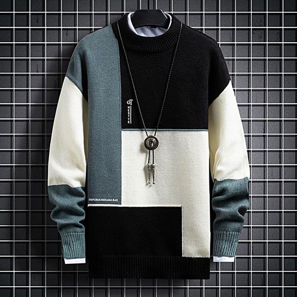 

men's sweaters trendy spring sweater loose thermal thick streetwear men winter sweater 230822, White;black