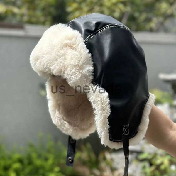 

beanie/skull caps hat for men and women autumn and winter pilots lei feng hat northeast cycling ear protection plush windproof and thick ins, Blue;gray