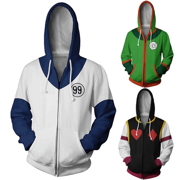 

men's hoodies sweatshirts anime hunter x hunter hisoka hoodie jacket cosplay killua zoldyck gon ss long sleeve sweatshirt hoodies costu, Black