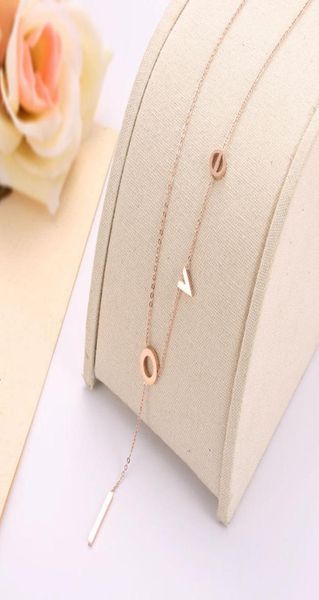 

new design letter love necklaces 18k gold rose gold chain fashion womens necklace jewelry for women8412211, Silver