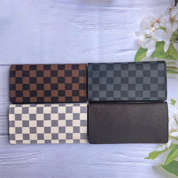 

card holders designers paris plaid style high-end mens wallet credit card holder purse men wallets billfold purses with box, Red;black