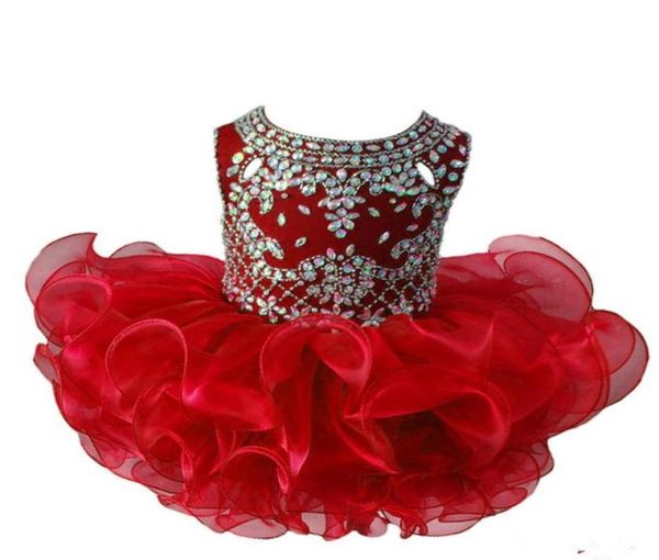 

jewel beaded national cupcake girl039s pageant dresses infant tutu gowns toddler baby ruffled mini birthday gowns flower girls 9103711, White;red