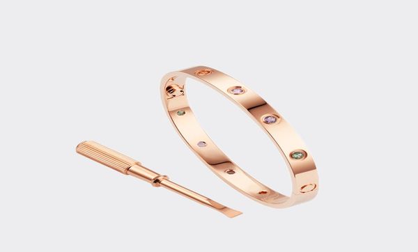 

bracelets designers love screw bracelet bangle colored diamond charm jewelry menwomen titanium steel goldplated never fade not a5245251, Black