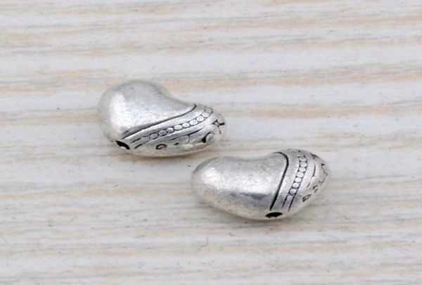 

mic 200pcs antique silver zinc alloy heart spacer beads 9x7mm diy jewelry d296743387, Bronze;silver