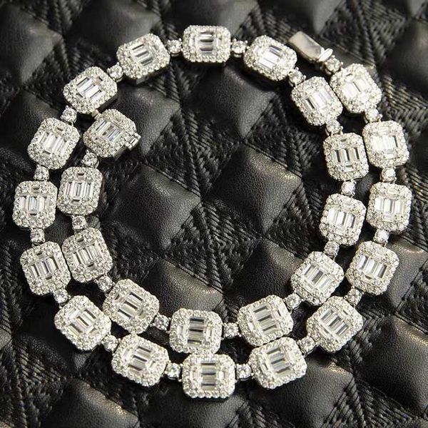 

13mm wide baguette moissanite vvs moissanite d color pass diamond tester with gra sterling silver 925 ne