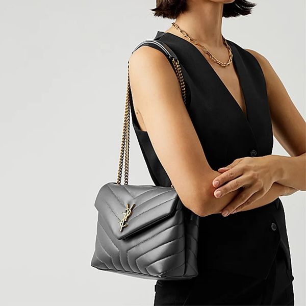 

luxury designer bag ysls bags loulou puffer leather shoulder bags tote women plain square shoulder crossbody cover simple style female purse