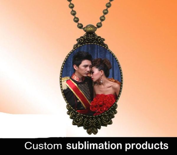 

sublimation blank pendants europe court style women individuality necklace custom picture pos design pendant jewelry whole 9157800, Silver