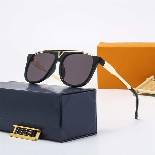 

2022 luxury designer sunglasses popular retro mens sunglasses shiny gold summer fashion beach glasses for women with 305r, White;black