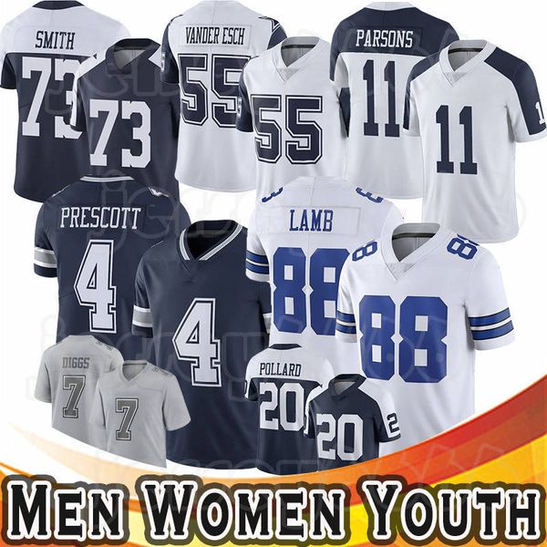 

11 micah parsons football jerseys 7 trevon diggs ceedee lamb dak prescott dallases cowboyes tony pollard tyler smith leighton vander esch de, Black;red