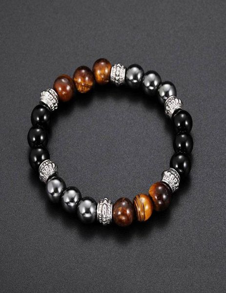 

charm natural stone bracelets silver black crown bead men039s bracelets beads bracelet for women men8354721
