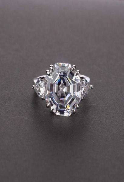 

rings wong regen 100 925 sterling zilver asscher cut gemaakt moissanite aqumarine edelsteen wedding engagement ring sieraden4908277544688, Golden;silver