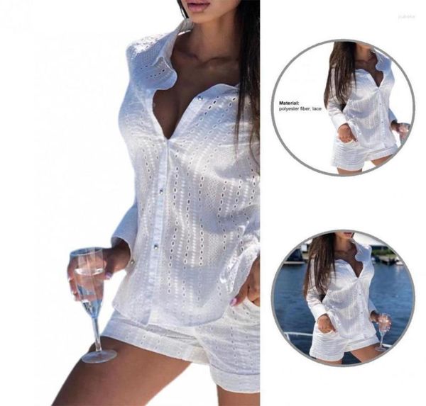 

women039s tracksuits two piece set chic embroidery ladies suit lace shorts outfits button for going out7583744, Gray