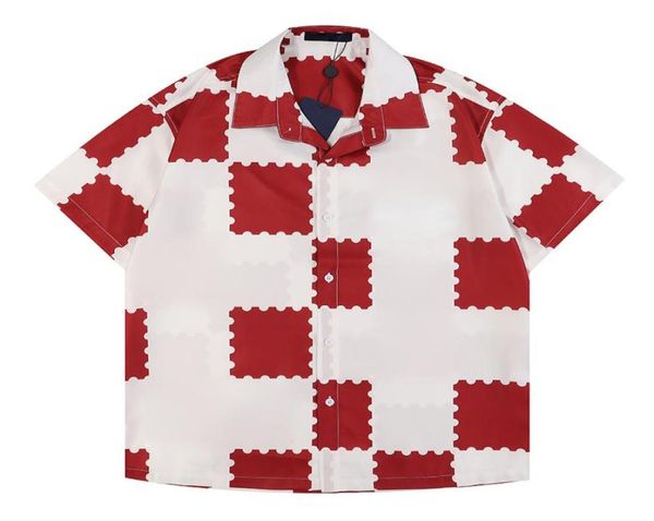 

1a9gs0 summer mens designers damier check shirt casual man womens loose with letters print short sleeves luxury fashion men shirts1825618, White;black