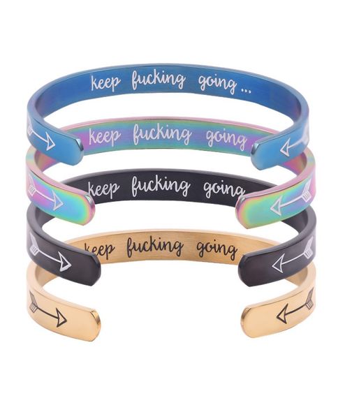 

arrow bracelet cshaped keep fucking going bracelets012349710757, Black