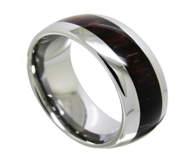 

china factorymanufacturersupplier 8mm high polish domed tungsten carbide ring real wood inlaied fashion jewelry2265035, Silver
