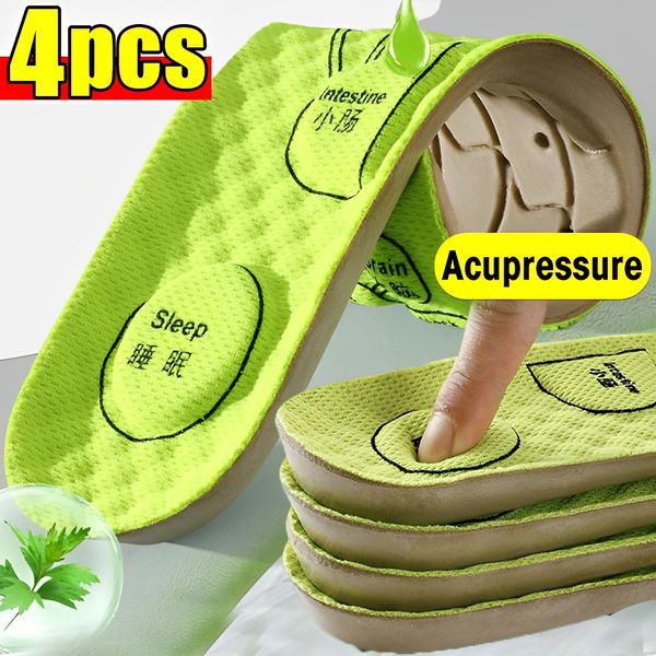 

shoe parts accessories 4pcs foot acupressure insole men women soft breathable sports cushion inserts sweatabsorbing deodorant orthopedic sol, White;pink