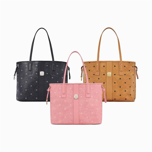 

luxury 2piece set wallets mc tote bag women's mens double sided shopping clutch shoulder with pouch genuine leather handbag w267o