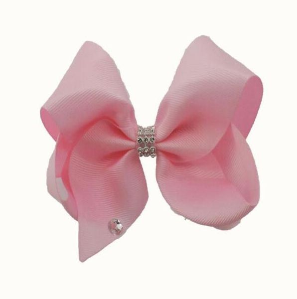 

10 pcs 18cm solid colour ribbon abc hair bows clips with big love heart diamonte cheerleader pageant headwear accessories hd34916202249, Slivery;white