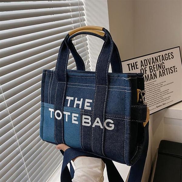 

shopping bags marc fashion totes large capacity autumn new alphabet women's shoulder bag embroidery jean tote bags handbags j202s