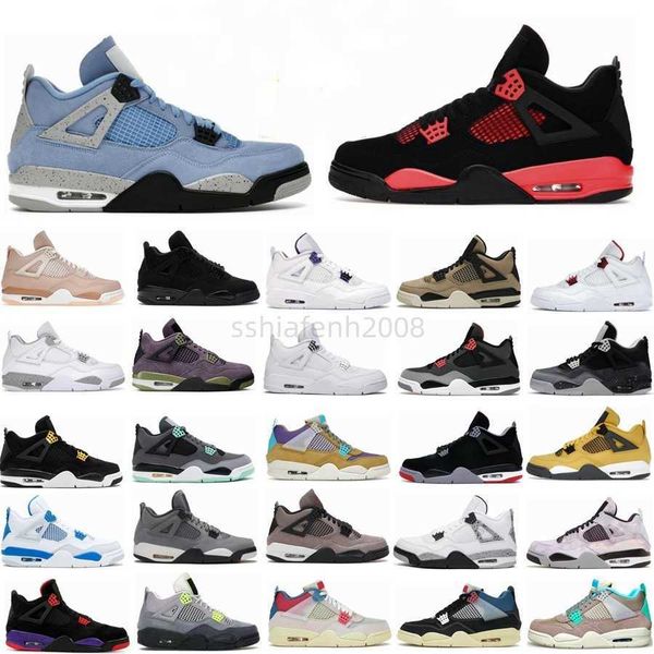 

4 basketball shoes for men women 4s pine green military black cat red thunder sail university blue white oreo digital pink bred chicago bann