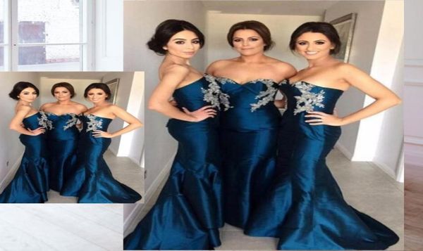 

charming sweetheart mermaid bridesmaid dress fashion appliques sleeveless zipper backless wedding party dress satin sweep trian pr4505431, White;pink