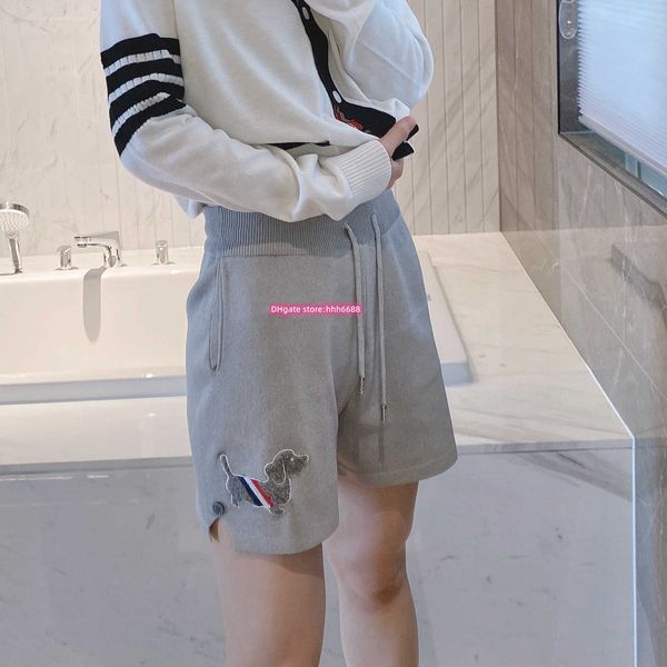 

zzs3 2023 new men's and women's shorts tb four bar embroidered dog pattern casual split summer sports versatile pants fashion, White;black