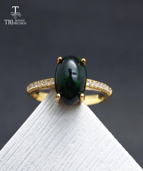 

tbjblack ethiopian opal oval cut 68mm natural gemstone classic ring in 925 sterling silver gemstone jewelry with gift box 2011139041981, Slivery;golden
