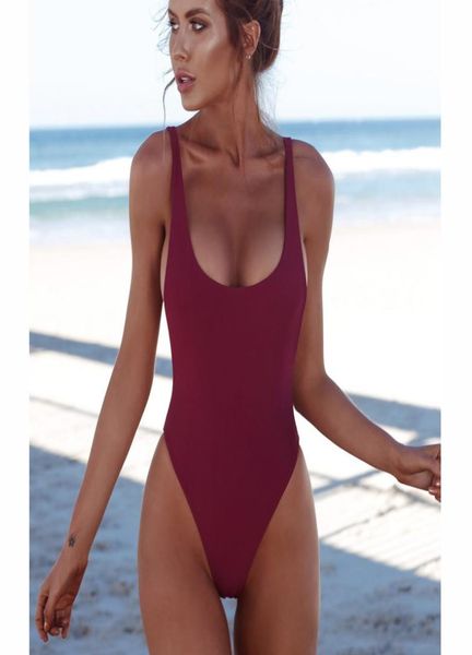 

thong black 2018 women one piece swimsuit solid female backless brazilian swimwear women monokini beachwear bathing suit7429920, White;black