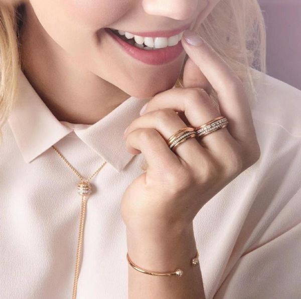 

piage ring possession series rose extremely 18k gold plated sterling silver luxury jewelry rotatable wedding brand designer rings 3791443, Slivery;golden