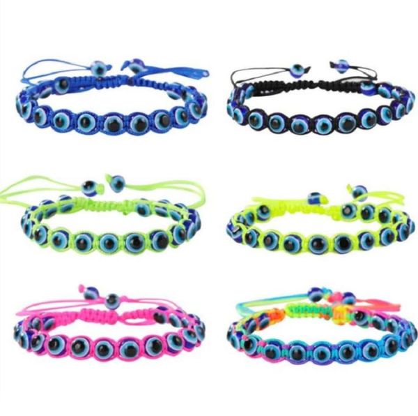 

handmade turkey blue evil eye charm bracelets for women braided string rope fatima beads chain bangle fashion jewelry1016628, Golden;silver