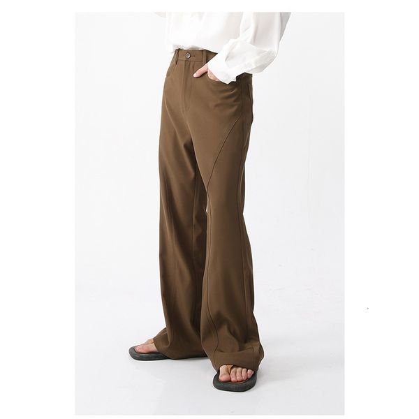

men's pants y2k high street flare korean style solid color s all match wide leg campus casual chic male sxl 230822, Black