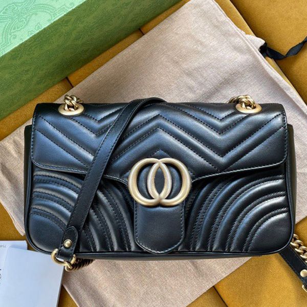 

1:1 quality designer flap bags luxury shoulder bags genuine leather lady crossbody bags 443497 26cm with box mg013