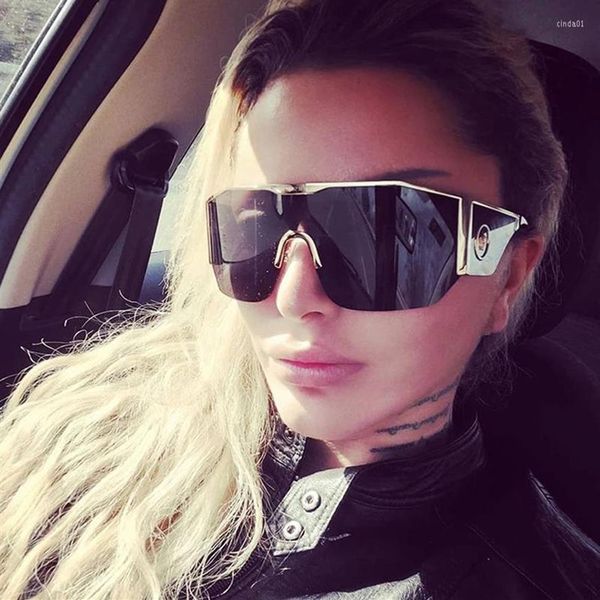 

sunglasses design women men oversized frame leather sun glasses man hip hop male female uv400225l, White;black