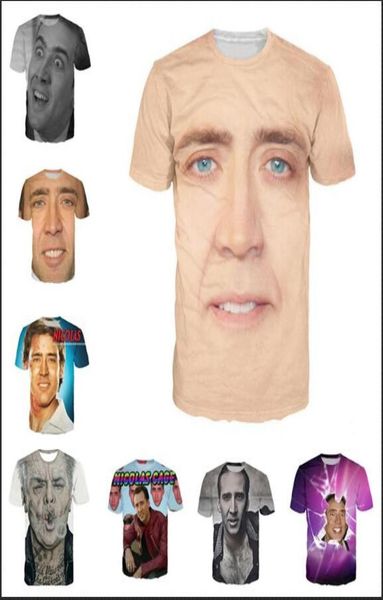 

fashion clothing the giant blown up face of nicolas cage casual tshirt women men 3d tshirt harajuku t shirt summer style 4812392, White;black