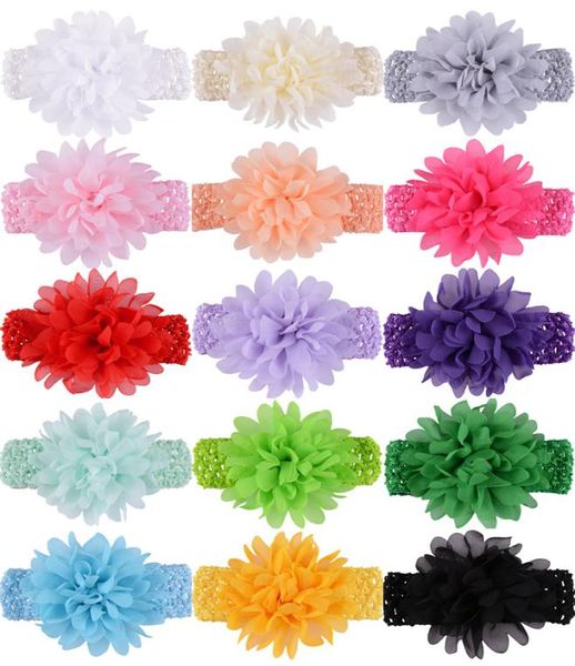 

baby head wrap chiffon flowers newborn infant soft headbands hair accessories for girls kids toddler childrens christmas gift4385942, Slivery;white