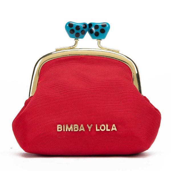 

spanish bimba y lola women change coin bag storage cute polka dot snap shell makeup letter bags